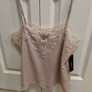 Blush lace trim camisole